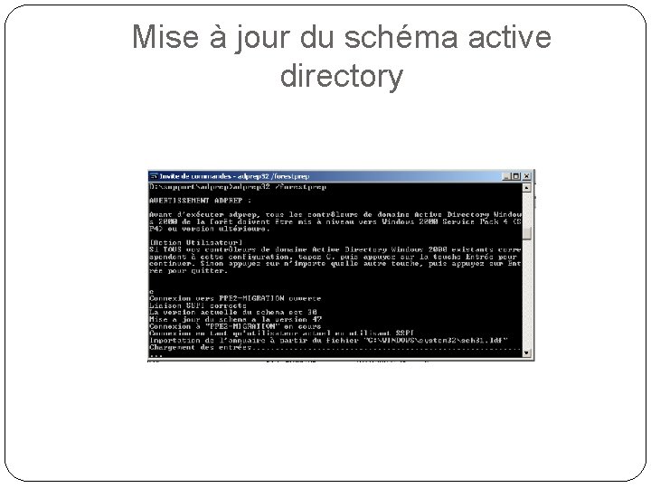 Mise à jour du schéma active directory 