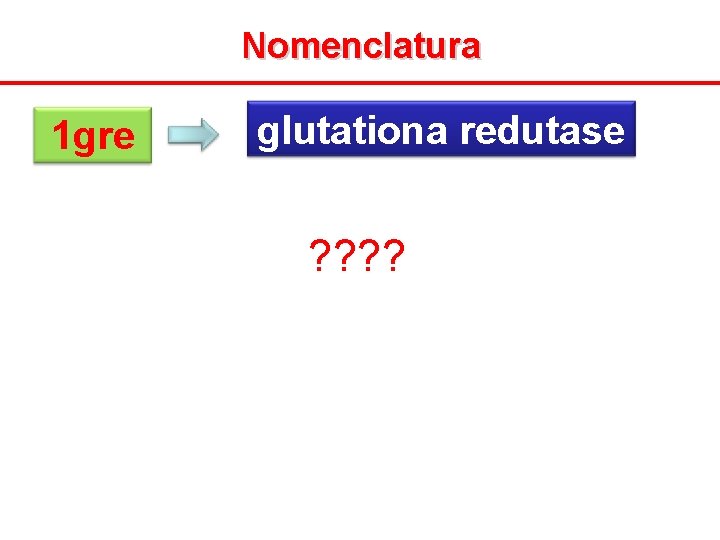 Nomenclatura 1 gre glutationa redutase ? ? 
