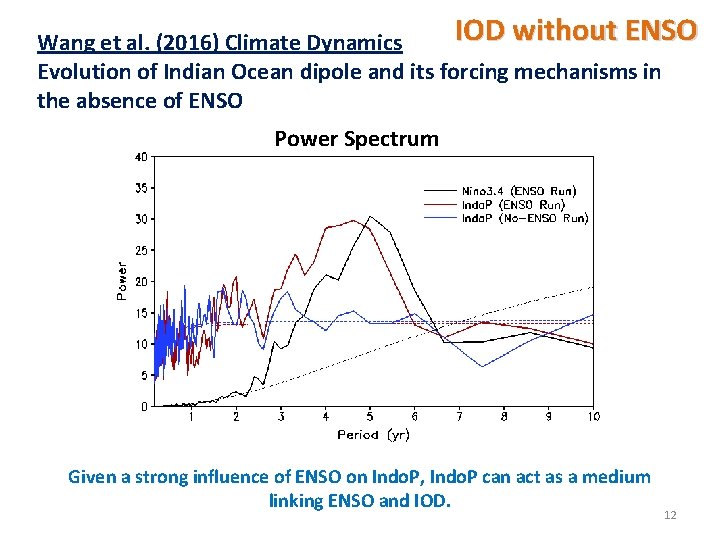 IOD without ENSO Wang et al. (2016) Climate Dynamics Evolution of Indian Ocean dipole