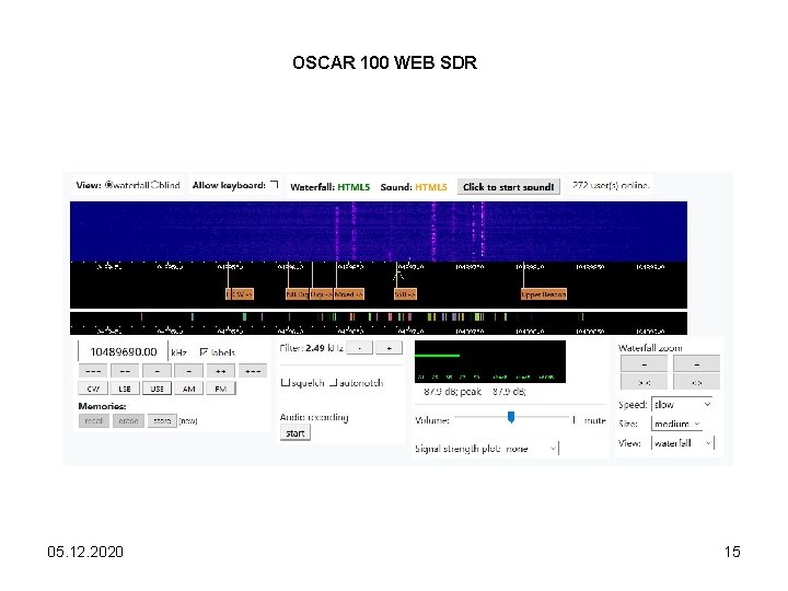 OSCAR 100 WEB SDR 05. 12. 2020 15 