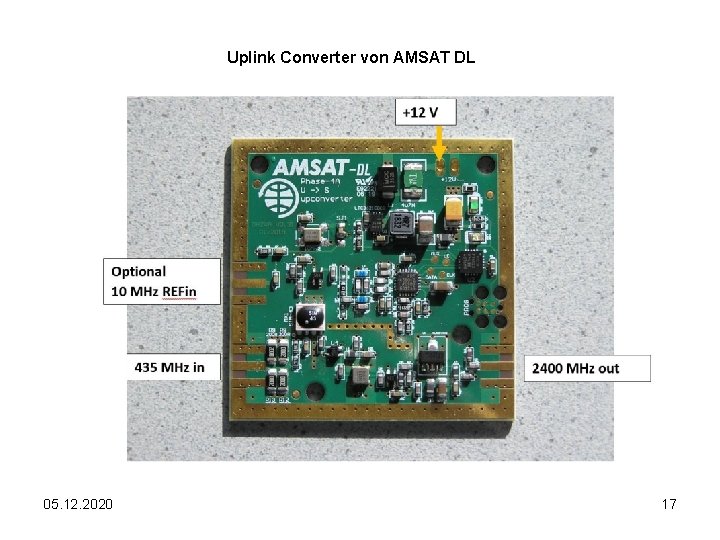 Uplink Converter von AMSAT DL 05. 12. 2020 17 