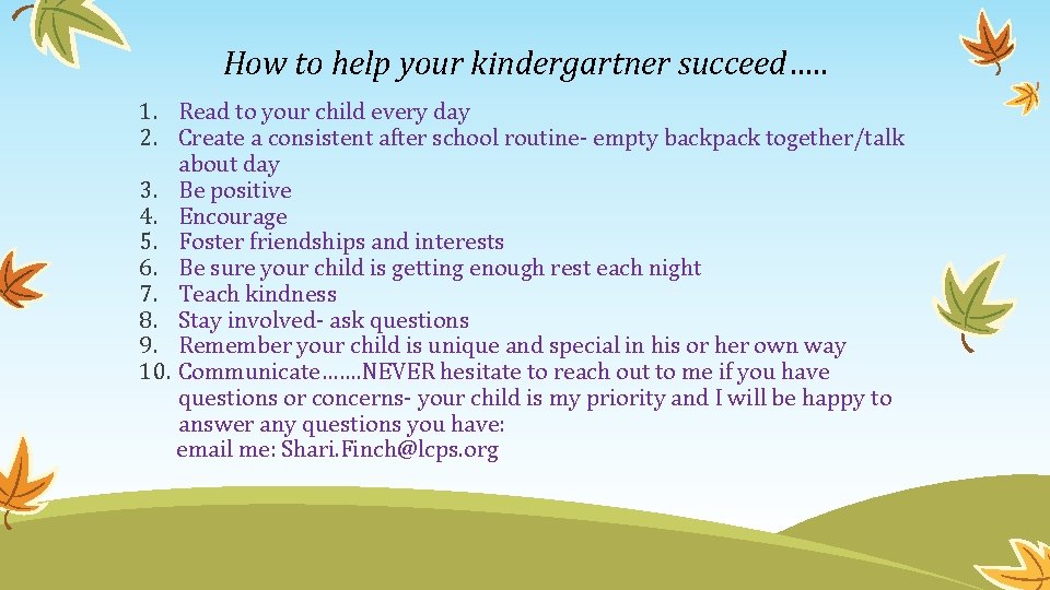 How to help your kindergartner succeed…. . 1. Read to your child every day