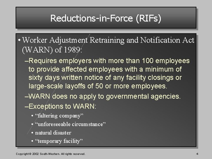 CHAPTER 13 EMPLOYEE SEPARATION Power Point Presentation by