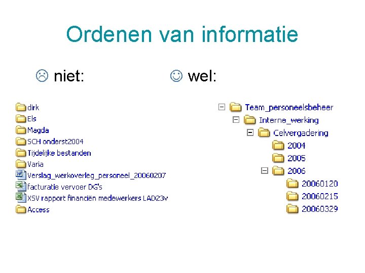 Ordenen van informatie niet: 5/12/2020 wel: 38 