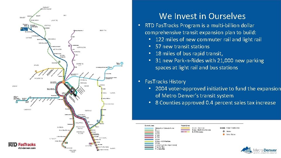 We Invest in Ourselves • RTD Fas. Tracks Program is a multi-billion dollar comprehensive