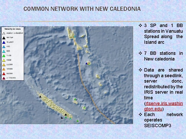 COMMON NETWORK WITH NEW CALEDONIA v 3 SP and 1 BB stations in Vanuatu