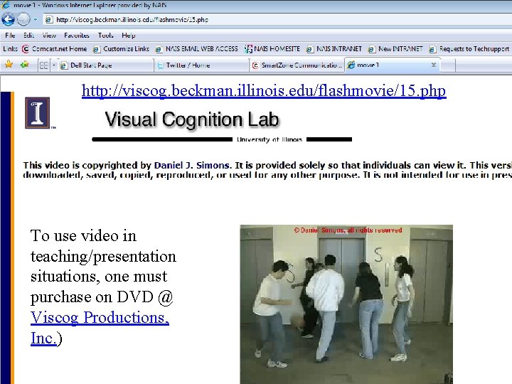 http: //viscog. beckman. illinois. edu/flashmovie/15. php To use video in teaching/presentation situations, one must
