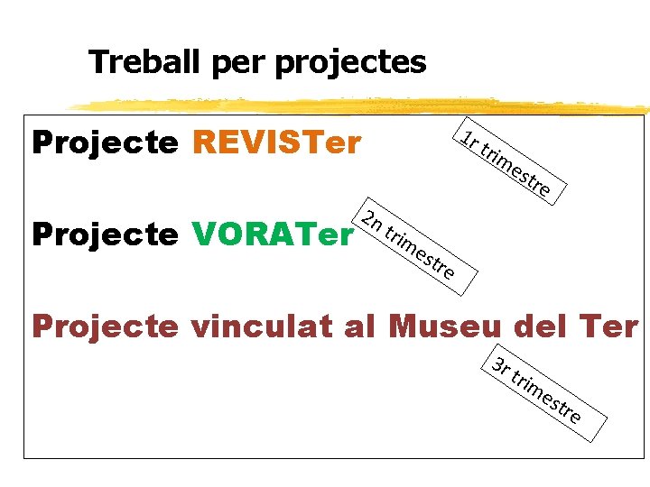 Treball per projectes Projecte REVISTer Projecte VORATer 2 n 1 r tri me str