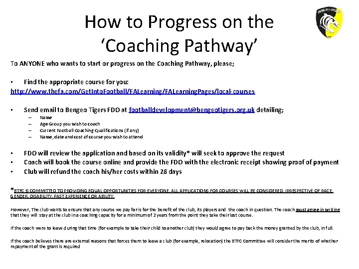 How to Progress on the ‘Coaching Pathway’ To ANYONE who wants to start or