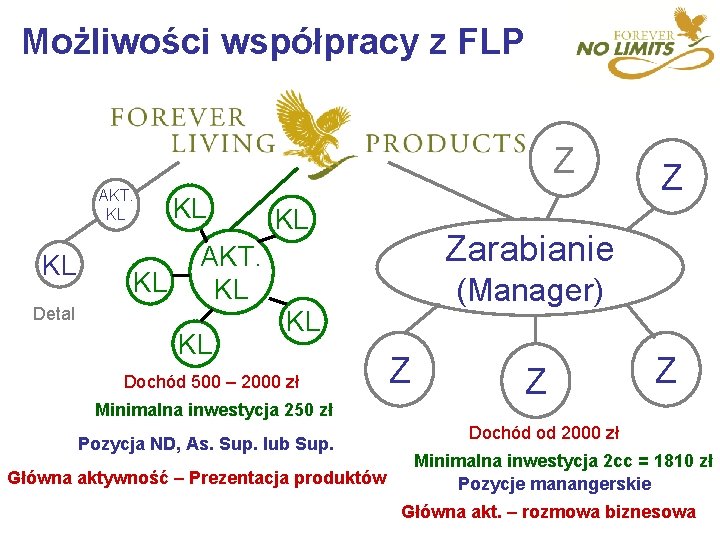 Możliwości współpracy z FLP Z AKT. KL KL Detal KL KL KL Zarabianie AKT.