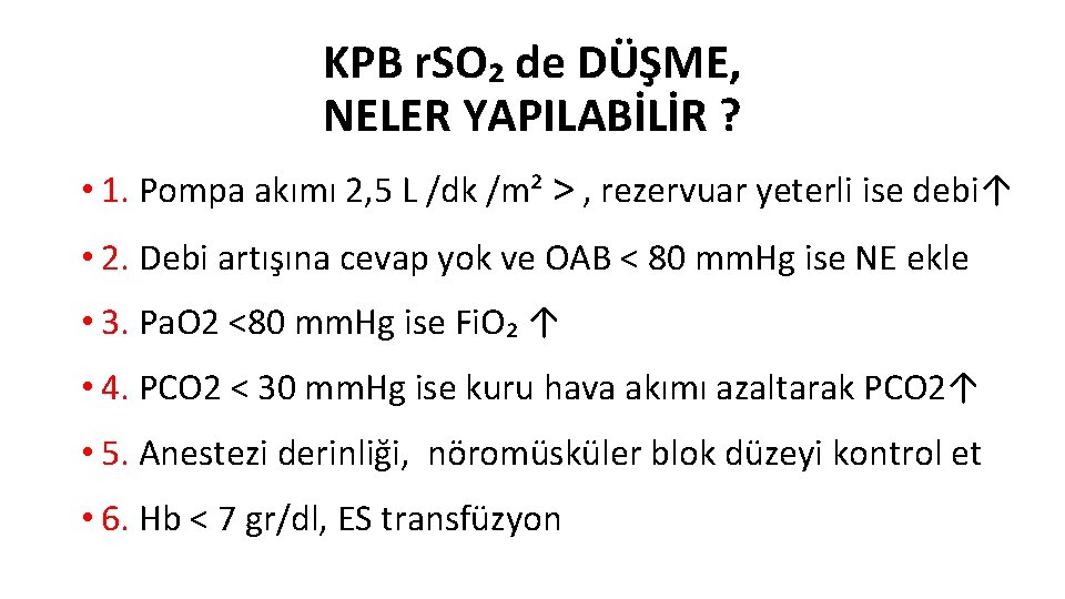 KPB r. SO₂ de DÜŞME, NELER YAPILABİLİR ? • 1. Pompa akımı 2, 5