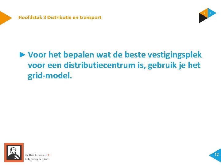 Hoofdstuk 3 Distributie en transport ► Voor het bepalen wat de beste vestigingsplek voor