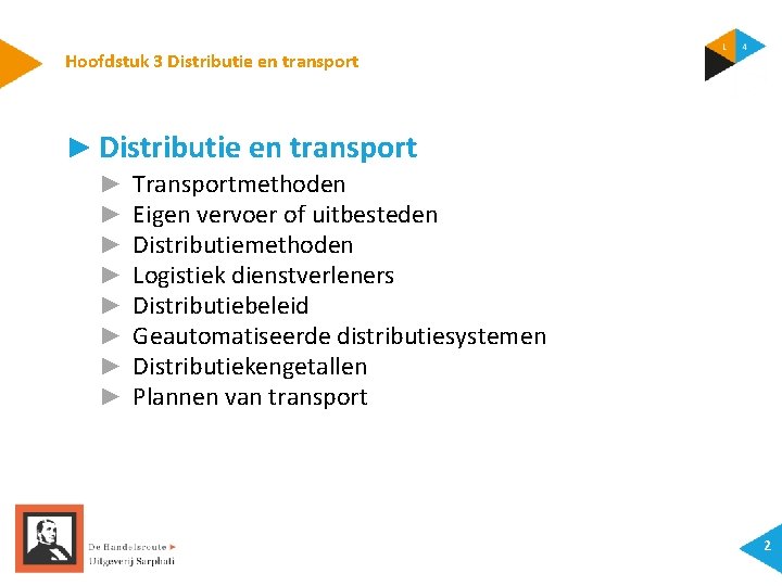 Hoofdstuk 3 Distributie en transport ► ► ► ► ► Transportmethoden Eigen vervoer of