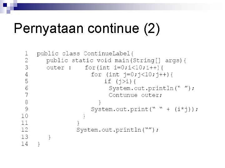 Pernyataan continue (2) 