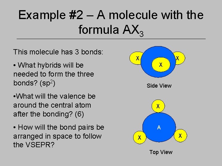 Example #2 – A molecule with the formula AX 3 This molecule has 3