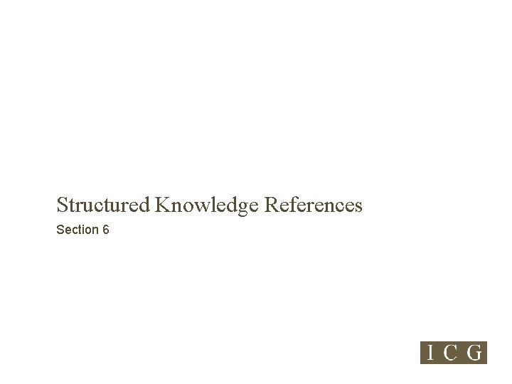 Structured Knowledge References Section 6 