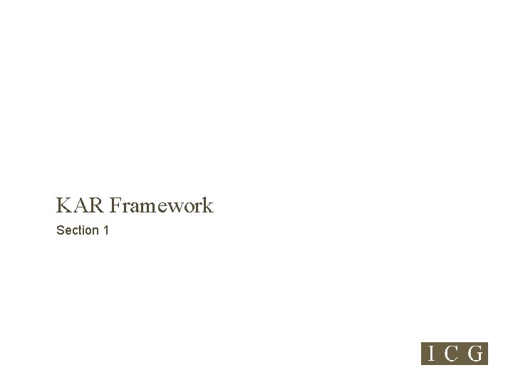 KAR Framework Section 1 
