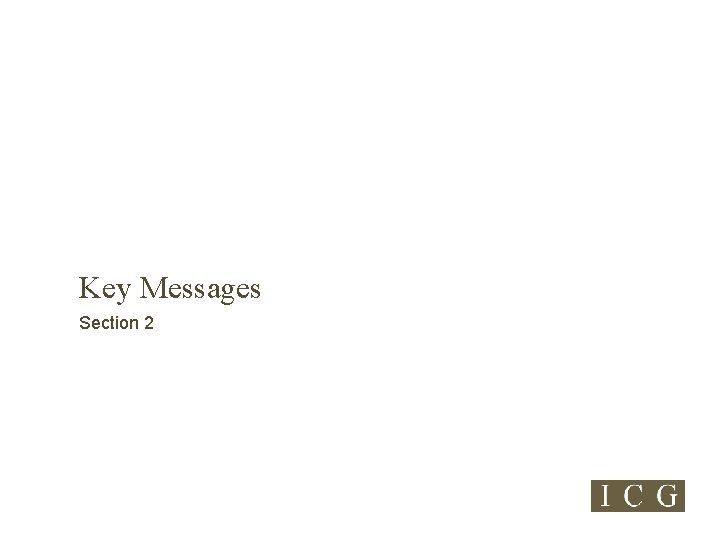 Key Messages Section 2 