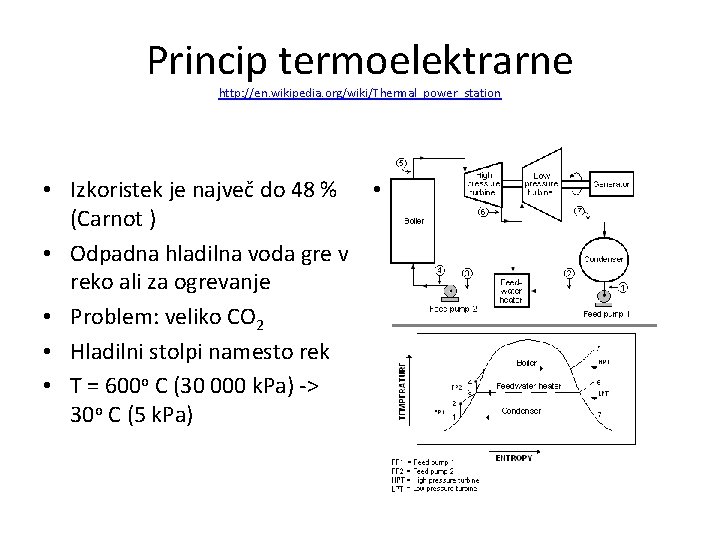 Princip termoelektrarne http: //en. wikipedia. org/wiki/Thermal_power_station • Izkoristek je največ do 48 % •