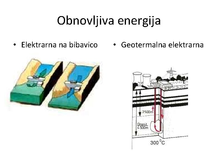 Obnovljiva energija • Elektrarna na bibavico • Geotermalna elektrarna 