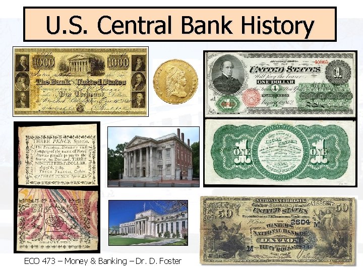 U. S. Central Bank History ECO 473 – Money & Banking – Dr. D.