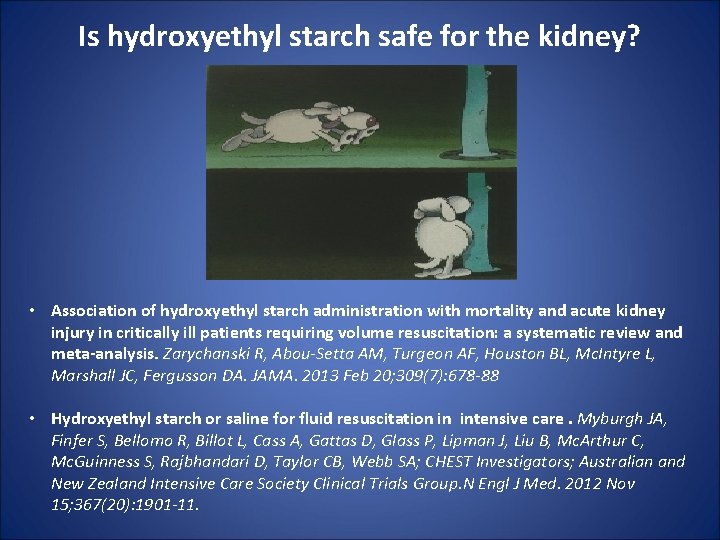 Is hydroxyethyl starch safe for the kidney? • Association of hydroxyethyl starch administration with