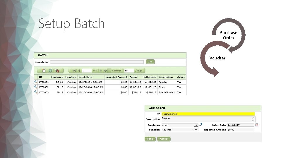 Setup Batch Purchase Order Voucher 