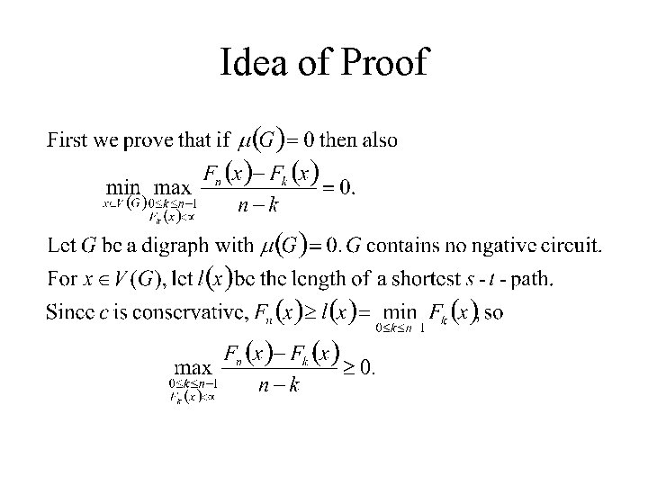 Idea of Proof 