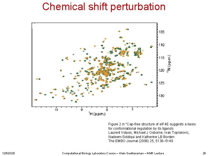Chemical shift perturbation Figure 2 in “Cap-free structure of e. IF 4 E suggests