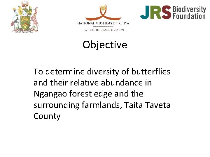 Butterfly diversity and abundance in Ngangao Forest edge