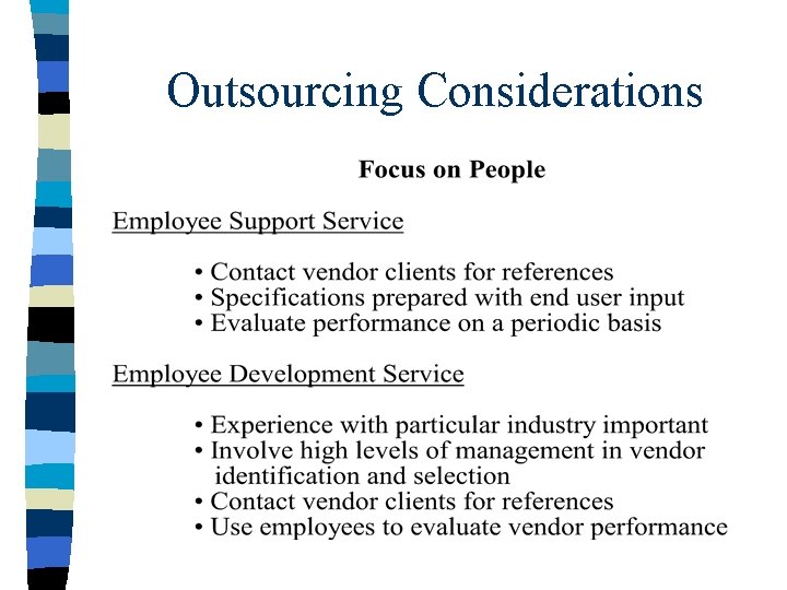 Outsourcing Considerations 