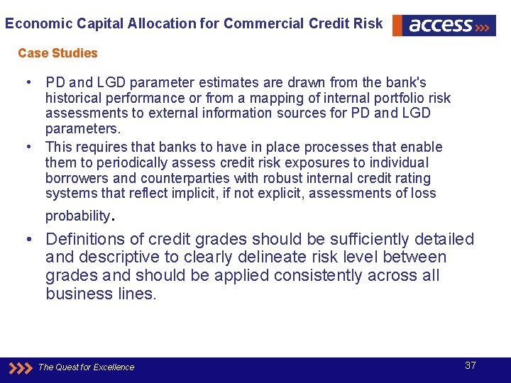 Economic Capital Allocation for Commercial Credit Risk Case Studies • PD and LGD parameter