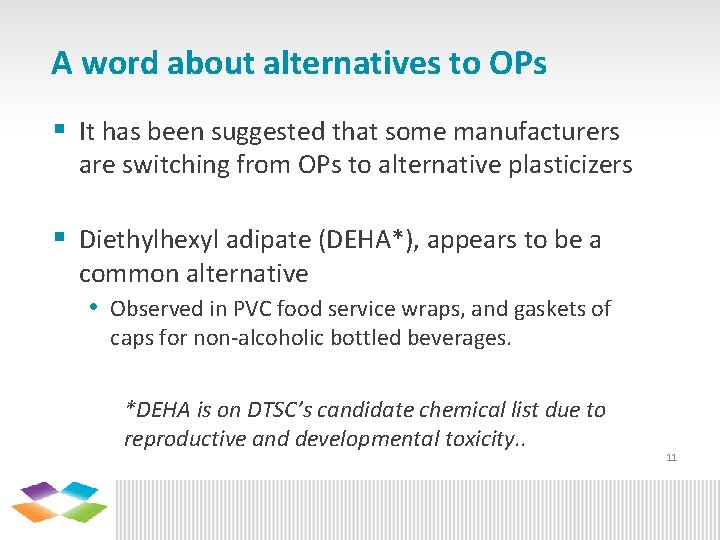 A word about alternatives to OPs § It has been suggested that some manufacturers