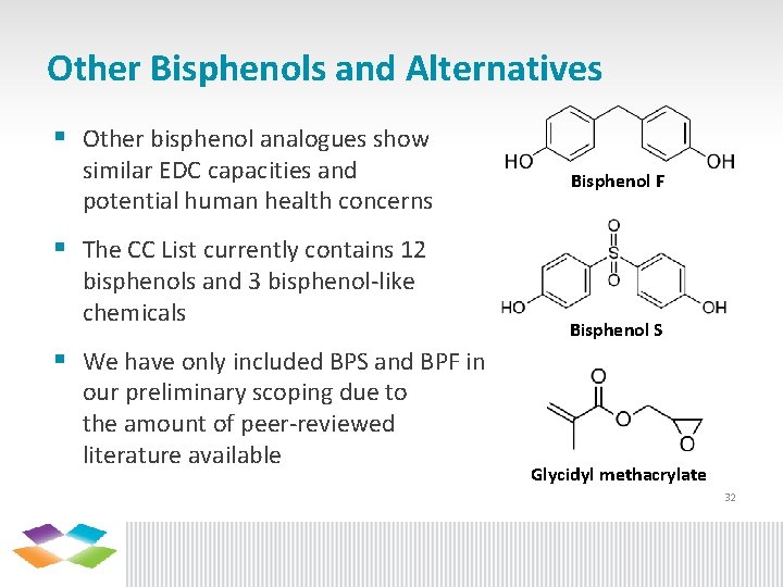 Other Bisphenols and Alternatives § Other bisphenol analogues show similar EDC capacities and potential