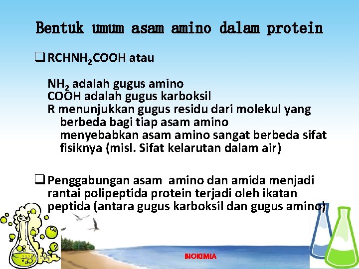 Bentuk umum asam amino dalam protein q RCHNH 2 COOH atau NH 2 adalah