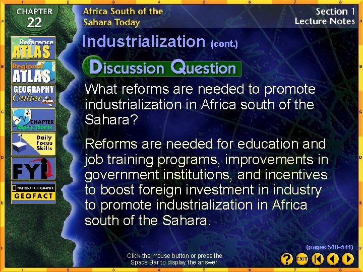 Industrialization (cont. ) What reforms are needed to promote industrialization in Africa south of