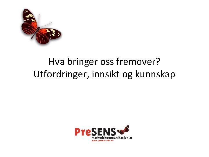 Hva bringer oss fremover? Utfordringer, innsikt og kunnskap 