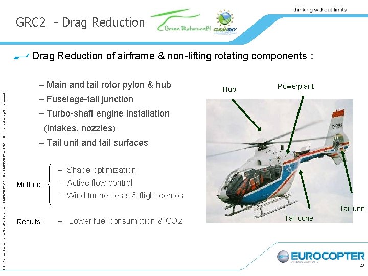 GRC 2 - Drag Reduction of airframe & non lifting rotating components : ETF