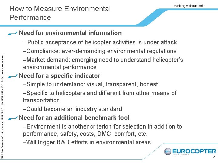 How to Measure Environmental Performance Need for environmental information ETF / Yves Favennec –