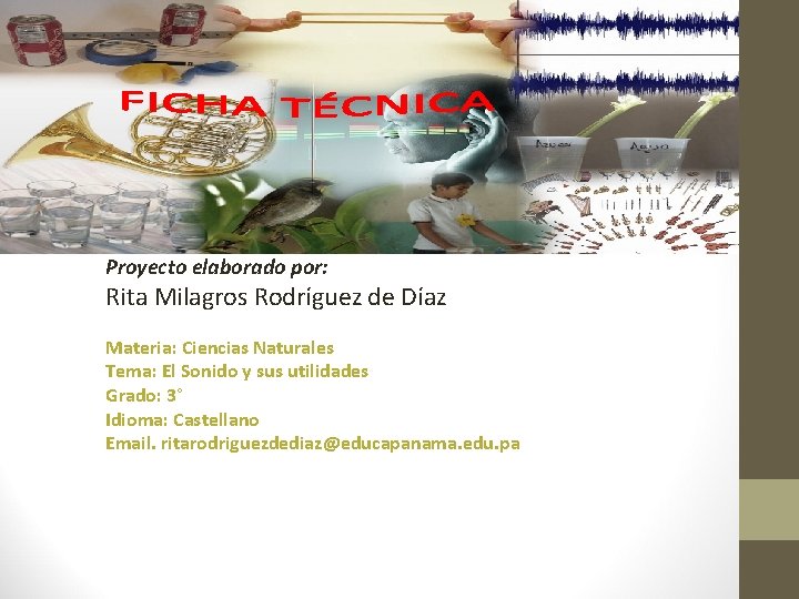 Proyecto elaborado por: Rita Milagros Rodríguez de Díaz Materia: Ciencias Naturales Tema: El Sonido