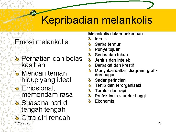 Kepribadian melankolis Emosi melankolis: Perhatian dan belas kasihan Mencari teman hidup yang ideal Emosional,