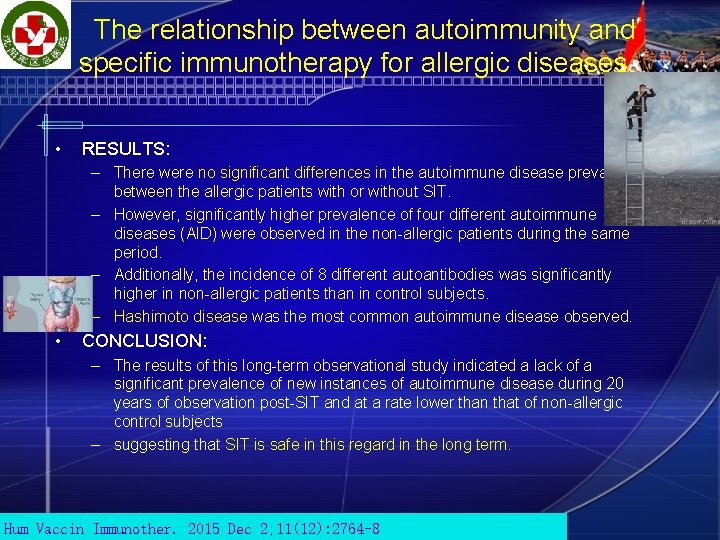 The relationship between autoimmunity and specific immunotherapy for allergic diseases. • RESULTS: – There