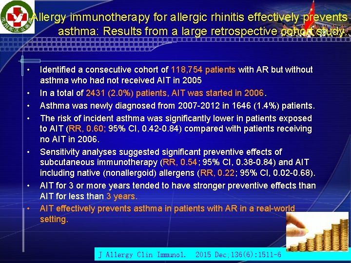 Allergy immunotherapy for allergic rhinitis effectively prevents asthma: Results from a large retrospective cohort