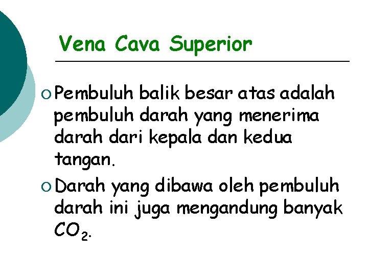 Vena Cava Superior ¡ Pembuluh balik besar atas adalah pembuluh darah yang menerima darah