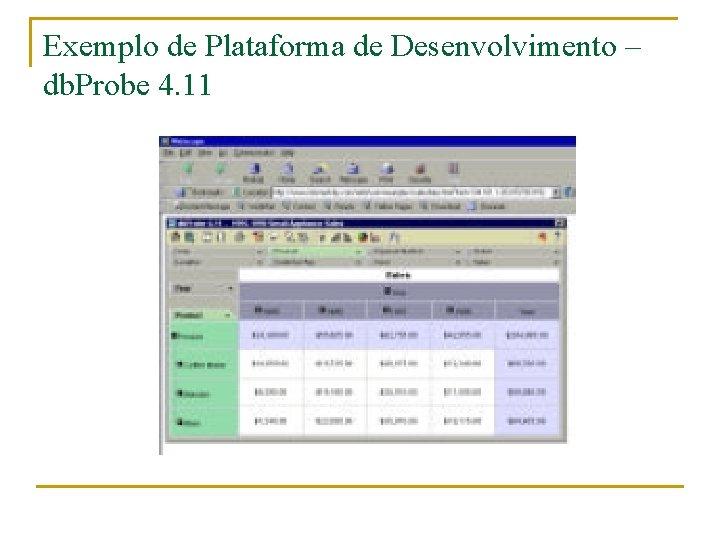 Exemplo de Plataforma de Desenvolvimento – db. Probe 4. 11 