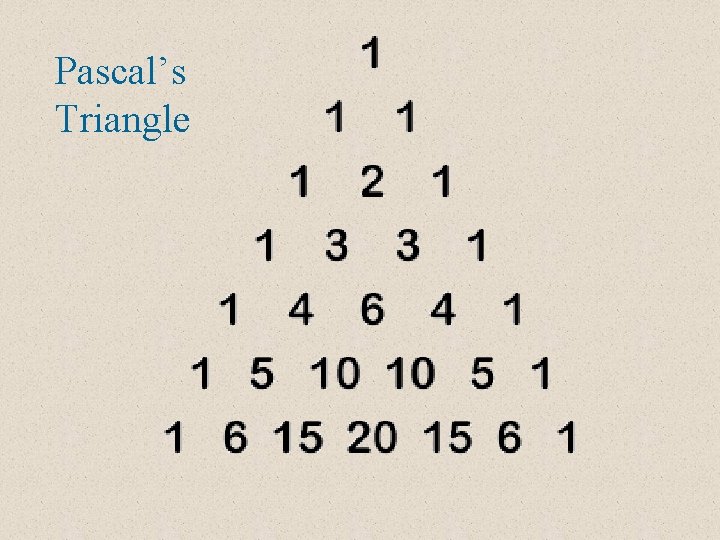 Pascal’s Triangle 