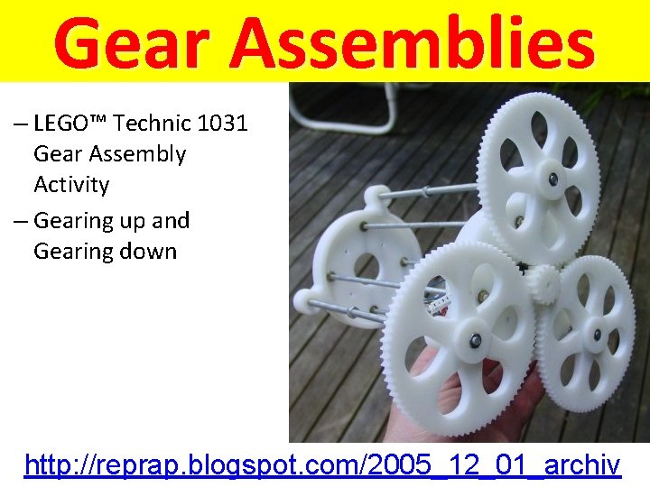 Gear Assemblies – LEGO™ Technic 1031 Gear Assembly Activity – Gearing up and Gearing