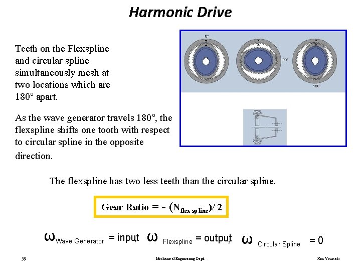 Harmonic Drive Teeth on the Flexspline and circular spline simultaneously mesh at two locations