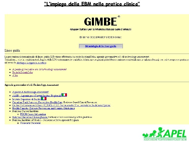 “L’impiego della EBM nella pratica clinica” 