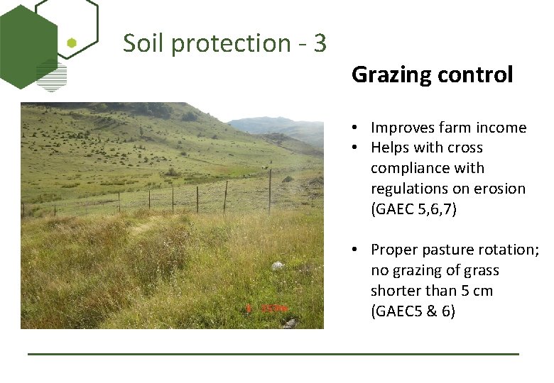 Soil protection - 3 Grazing control • Improves farm income • Helps with cross